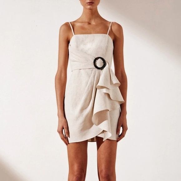 NWT SHONA JOY Aluaro Draped Mini Dress - Picture 2 of 9